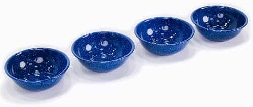 Enamelware for Camping and Backpacking - Enamel Cookware Gear Essentials for Camping and Backpacking (Made by Caddis Sports) (6 Inch Bowl (4 Pack)) - Image 3