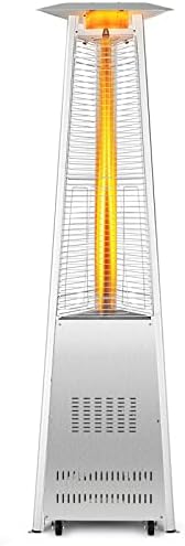 Tangkula Patio Propane Heater, 42,000 BTU Pyramid Outdoor Heater with Tip-Over and Flameout Protection, Quartz Glass Tube, Wheels by TANGKULA