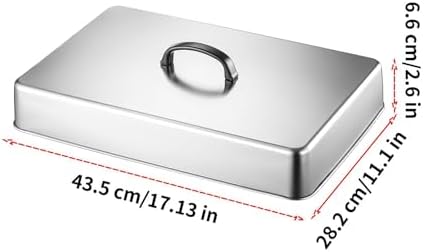 Basting Cover 43.5x28.2x6.6cm Stainless Steel Rectangular Steaming Lid - Image 6