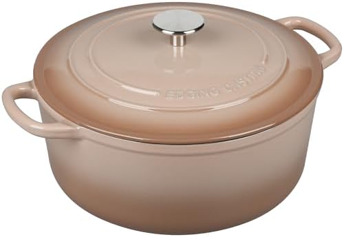 EDGING CASTING Enameled Cast Iron Dutch Oven Pot With Lid, 5.5 Quart, for Bread Baking, Cooking, Mocha - Image 6