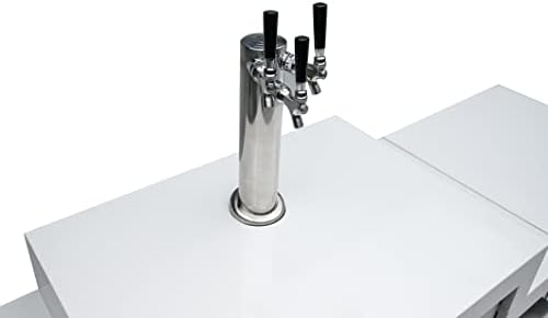 Mont Alpi Bar Series MA-BEV90KEG 90 Degree Stainless Steel Outdoor Rated 3 Beer Tap Kegerator Keg Dispenser + Wine Cooler Beverage Center Refrigerator + Granite Countertops + Faucet & Sink - Image 6