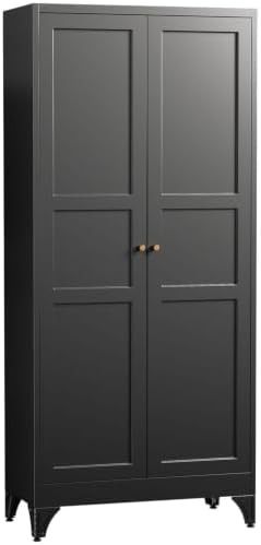 Letaya Metal Pantry Storage Cabinet with Door and Adjustable Shelves,Black by LetayaMetalCabinets