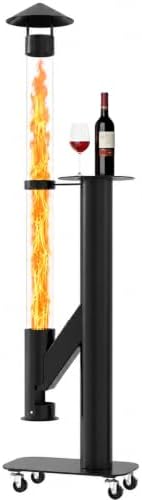 DoCred Patio Pellet Heater, 71.2" H Outdoor Glass Fire Tube Heaters by DoCred