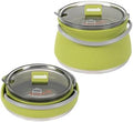 Restaurantware Collapsible 1 L Green Silicone Kettle with Lid, 1 Count by Restaurantware