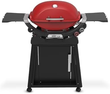 Weber Q 2800N+ Liquid Propane Grill with Stand, Flame Red – Wide 250°–700°F Temp Range with Plus Burner for Searing, Low‑Temp Roasting & High-Dome Lid by Unknown