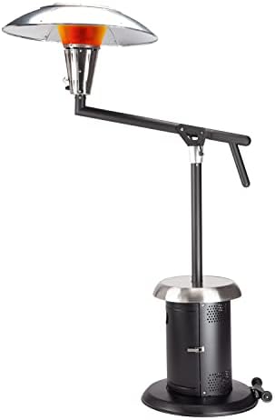 Cuisinart Perfect Position Propane Patio Heater, 38,200 BTU Powerful Directional Stainless Steel Outdoor Heater with Hidden Tank and Drink Table, Swivel Arm and Reflective Heat Shield by Cuisinart