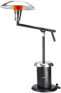 Cuisinart Perfect Position Propane Patio Heater, 38,200 BTU Powerful Directional Stainless Steel Outdoor Heater with Hidden Tank and Drink Table, Swivel Arm and Reflective Heat Shield by Cuisinart