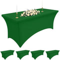 Smiry 5Pack Spandex Table Cloth 6FT, Elastic Fitted EmeraldGreen Tablecloth by Smiry