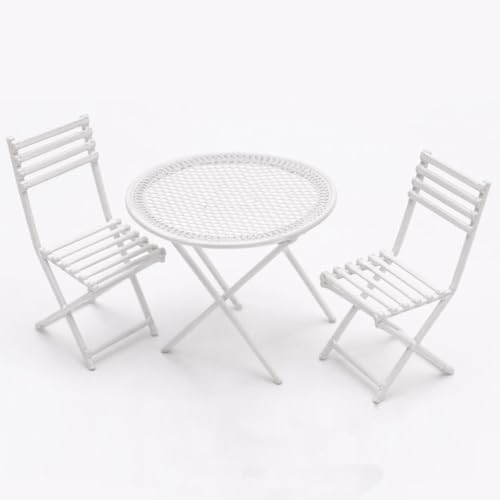 Miniature Dollhouse Furniture 1 12 Scale Bistro Set Metal Table & Chairs by Cuteminifulfillsallyourfantasiesabouttheminihomeinyourdreams
