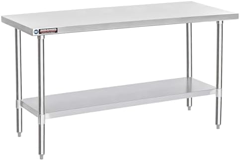 DuraSteel 24x72 Stainless Steel Work Table - NSF Commercial Prep Metal Table - Outdoor Pizza Oven Stand w/Under Shelf - Kitchen Island Laundry Utility Garage Microwave Stand Rolling Storage Cart Vevo by DuraSteel