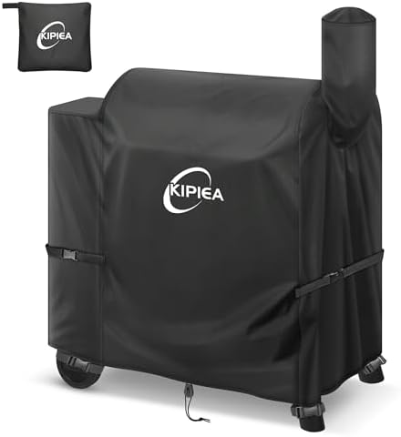 Kipiea 600D Heavy Duty Grill Cover for Traeger Pro 22 & 575 Series, Waterproof Wood Pellet Smoker Cover with Windproof Buckles, Pellet BBQ Grill Covers for Outside Anti-UV, No Tear, No Fading by Kipiea