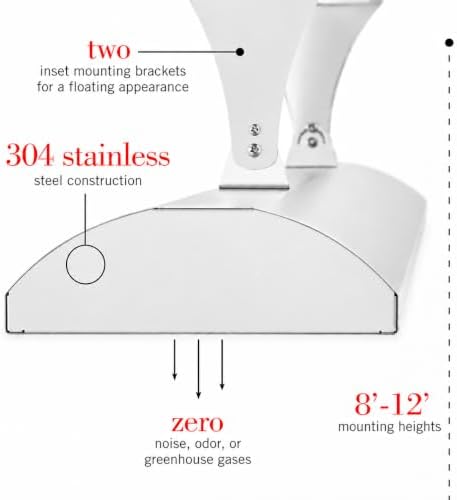 Infratech CD-6024 WH Stainless Steel Dual Element Electric Patio Heater, 61.25", 6000 Watt, 240 Volt, White Finish - Image 3