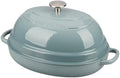 EDGING CASTING Enameled Oval Cast Iron Dutch Oven Pot with Lid, Bread Dutch Oven for Sourdough Bread Baking, Dutch Oven Bread, Bread Oven, 6QT, Seasalt by EDGINGCOOKWARE