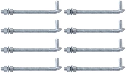 VIVIDA 10" J Bolt Gate Hinge 8-Pack, 5/8" Gate Bolt Post Hinge by VIVIDA
