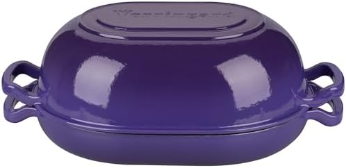 VORRINGARD Enameled Cast Iron Sourdough Bread Oven, Dutch Oven, Loaf Cast Iron Bread Pan for Homemade Bread Baking, Meatloaf Pan with Lid, 7QT, Purple - Image 7