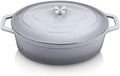 vancasso 9.3 Qt Oval Enameled Cast Iron Dutch Oven with Lid, Grey by vancasso