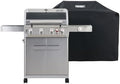 Monument Grills Mesa Series, Outdoor Barbecue Stainless Steel 4 Burner Propane Gas Grill, 62,000 BTU Patio Barbecue Grill with Side Burner, Knob Controls, Mesa415BZ with BBQ Cover by MonumentGrills