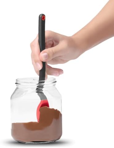 Dreamfarm Mini Supoon Non-Stick Sit-Up Silicone Scraping Cooking Spoon, Jar Scraper Measures 5ml Tsp - 8" Red - Image 2
