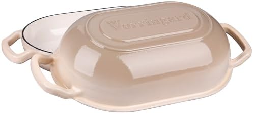 VORRINGARD Enameled Cast Iron Sourdough Bread Oven, Dutch Oven, Loaf Cast Iron Bread Pan for Homemade Bread Baking, Meatloaf Pan with Lid, 5QT, Latte - Image 4