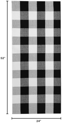 IOHOUZE 2x4.3 Buffalo Plaid Rug, Washable Outdoor Door Mat, Black White - Image 2