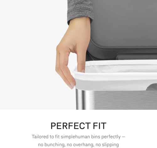 simplehuman Code H 40 Count, Dispenser Pack Custom Fit Liners, Drawstring Trash Bags, 30-35 Liter / 8-9 Gallon, White - Image 2