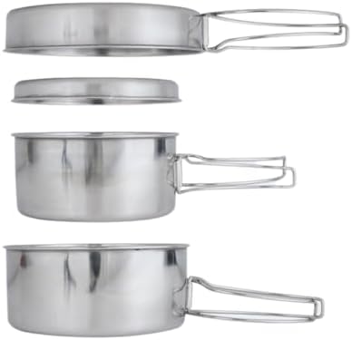 BeGrit Stainless Steel Camping Cookware Pot and Pan Set for Backpacking by BeGrit