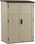 Suncast Outdoor Storage Shed, Water Resistant Resin Vertical Outdoor Storage Cabinet for Patio, Garden Tools, Cushions, & Equipment, Weatherproof Multi-Wall Design, 54 cu. ft., Made in USA by Unknown