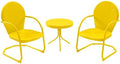 Outdoor 3-Piece Metal Bistro Set, Patio Conversation Set of 2,Yellow by RICNOD