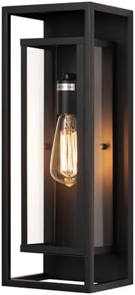 mirrea 18" Modern Outdoor Porch Wall Light, Matte Black, 1 Pack by mirrea