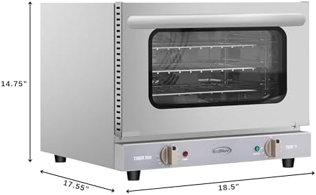 KoolMore 19 in. Countertop Convection Oven for Quarter-Size Pans with 3 Racks 1440W of Power in Stainless-Steel, 0.8 cu. ft. ETL Listed (KM-CTCO-08) - Image 3