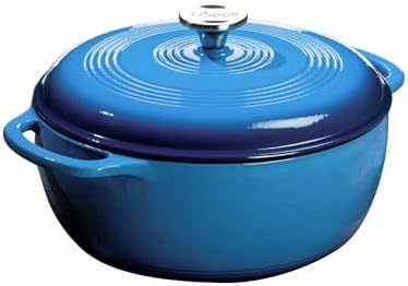 Lodge Essential Enamel Cast Iron Dutch Oven, 6 Quart, Caribbean Blue by Lodge