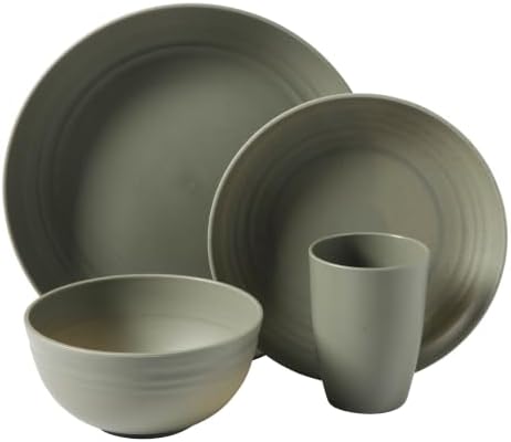Gibson Home Plates and Bowls Set, 32 Piece Wheat Straw Dinnerware for 8 - Image 7