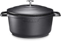 Large Dutch Oven Pot with Lid-7.5QT Cast Aluminum Oven Pot with Two Handles Lightweight for Bread Baking Braising and Roasting(Black) by INSETFY