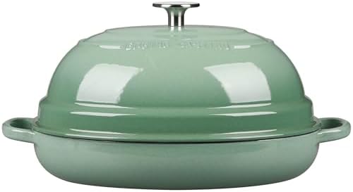 EDGING CASTING Enameled Oval Cast Iron Dutch Oven Pot with Lid, Bread Dutch Oven for Sourdough Bread Baking, Dutch Oven Bread, Bread Oven, 6QT, Sage Green - Image 7
