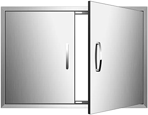 BBQ Access Double 33Wx21H Doors Flush Mount Stainless Steel Outdoor Kitchen Door for Outside Cabinets and BBQ Island by YourFriends