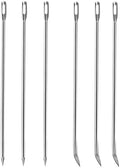 Ofargo Meat Trussing Needles, Roasting Trussing Needles for Lacing Roast Turkey, Chicken, Pork Skin, Whole Hog, Lamb, and Rotisserie Pig; 3pcs Curved Needles and 3pcs Straight Needles; 6pcs in All by OfargoInjectorKitEatJuicyMeat