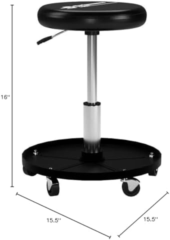 Performance Tool W85008 Pneumatic Rolling Shop Stool Seat Black - Image 3