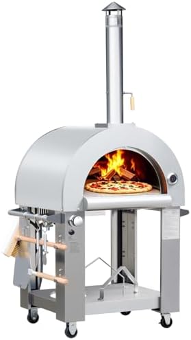 32.5" Dual Fuel Pizza Oven - Wood Fired or Propane Gas Fueled Outdoor Oven by UYRIE