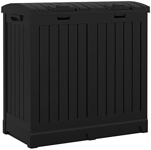 Suncast Dual 33 Gal Trash Hideaway Cabinet, Discrete Outdoor Storage by Unknown