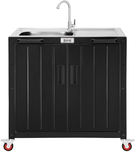 Feasto Modular Outdoor Kitchen Island with Stainless Steel Sink and Faucet by Idealforcook
