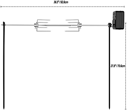 onlyfire Outdoor Spit Rotisserie Kit Over Fire Camp Grill Kit - Image 2
