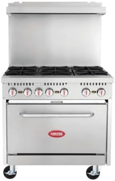 Kratos 36" Commercial Gas Range & Oven, 6 Burners and Full Size Oven - Image 2
