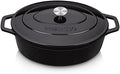 vancasso 9.3 Qt Oval Enameled Cast Iron Dutch Oven with Lid, Black by vancasso