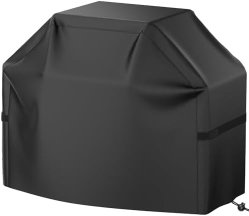 Grill Cover, 52 inch BBQ Gas Grill Cover Waterproof Weather Resistant, Fade Resistant, UV Resistant Material for Most Grills, Black by VIBOOS