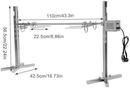 Electric Rotisserie Grill Kit, 53" 70KGF.CM Automatic BBQ Rotisserie Roaster Grill Rod Outdoor Large Stainless Steel Grill Load 30KG Universal Grill Kit, Rotisserie Kit for Pig Rotisserie Hog Lamb - Image 6