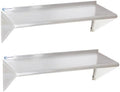 Stainless Steel Shelf 2 Pack 14"x48", Wall Mounted Metal Shelves by SWOTCATER