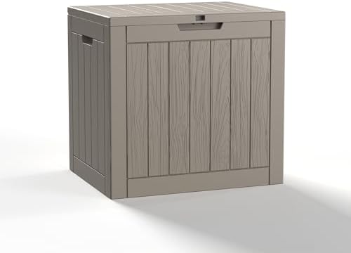 PatioZen 30 Gallon Resin Deck Box, Lockable Outdoor Storage Box for Patio Cushions Storage Furniture,Garden Tools, Pool Supplies, Weatherproof and UV Resistant (Grey) by OutdoorLivingPerfected