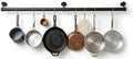 Wooden Pot Rack Wall Mounted - Pans Hanging Rack and Detachable Kitchen Lids Utensils Hanger (Black, 33.9inch/2 Pack) by Unknown