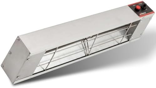 Winco 24" Silver Food Heat Lamp Strip Heater with Undermount Brackets by Winco