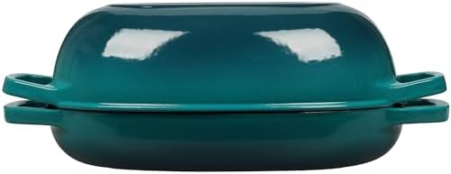 EDGING CASTING Enameled Cast Iron Oval Dutch Oven Pot with Lid, Dutch Oven for Sourdough Bread Baking, Bread Oven, Bread Dutch Oven, Oval Bread Pan, 5qt, Darkcyan - Image 5